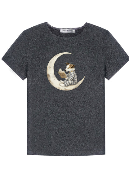 Grey Printed Slim-Fit Knit T-Shirt - CHINASQUAD