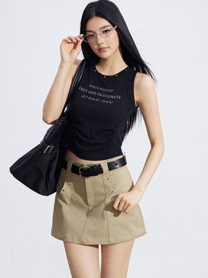 A-Line Utility Mini Skirt