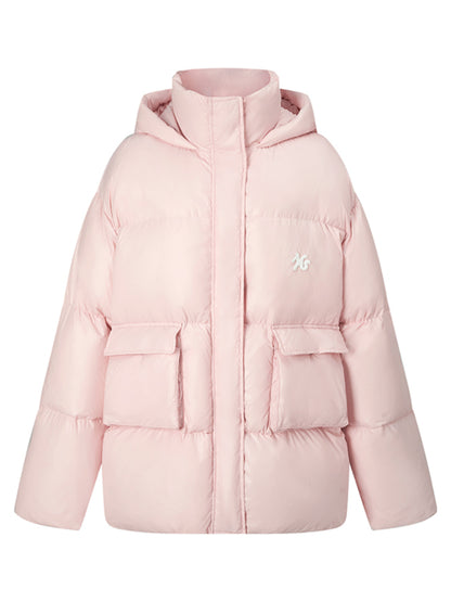 White Duck Down Hooded Jacket