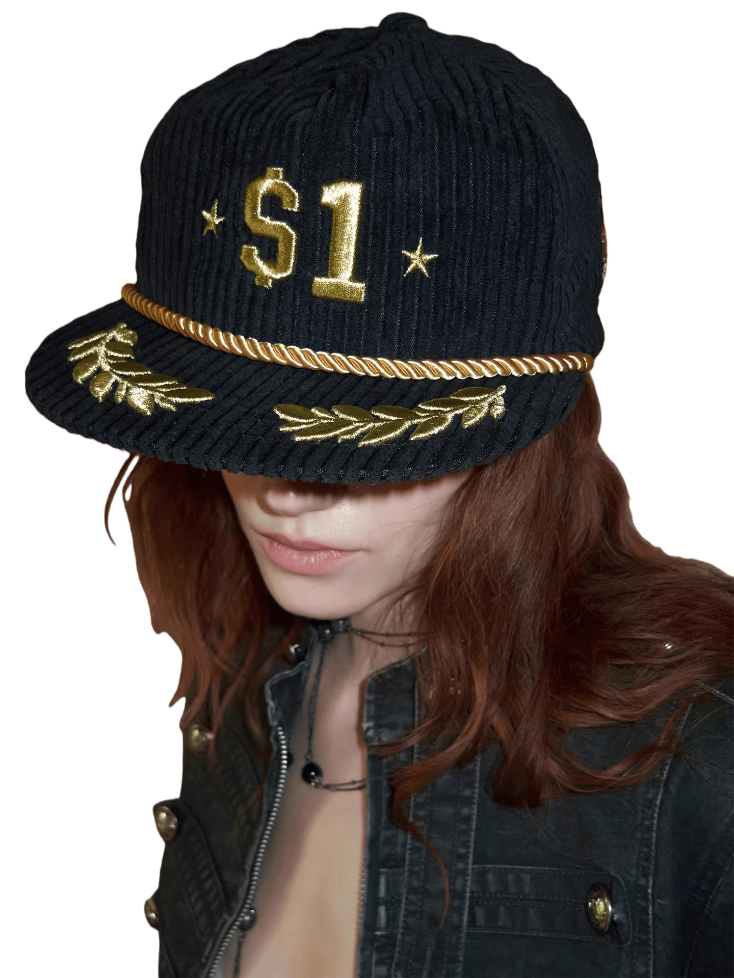 Embroidered Flat-Brim Trucker Cap