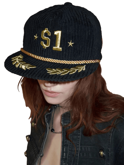 Embroidered Flat-Brim Trucker Cap