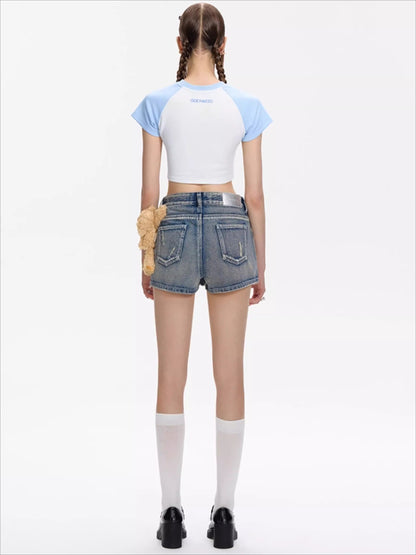 Vintage Washed Denim Short