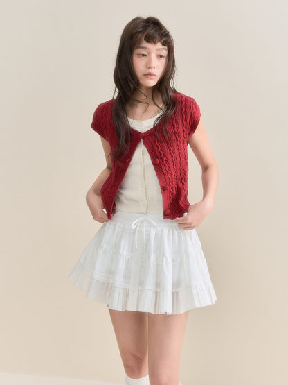 Fake Two-piece Short Sleeve Knitted Top