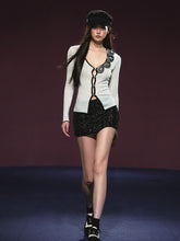 3D Rose Appliqué Sheer Knit Cardigan - CHINASQUAD