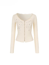 Colorful Hot-Fix Lace Knit Cardigan - CHINASQUAD