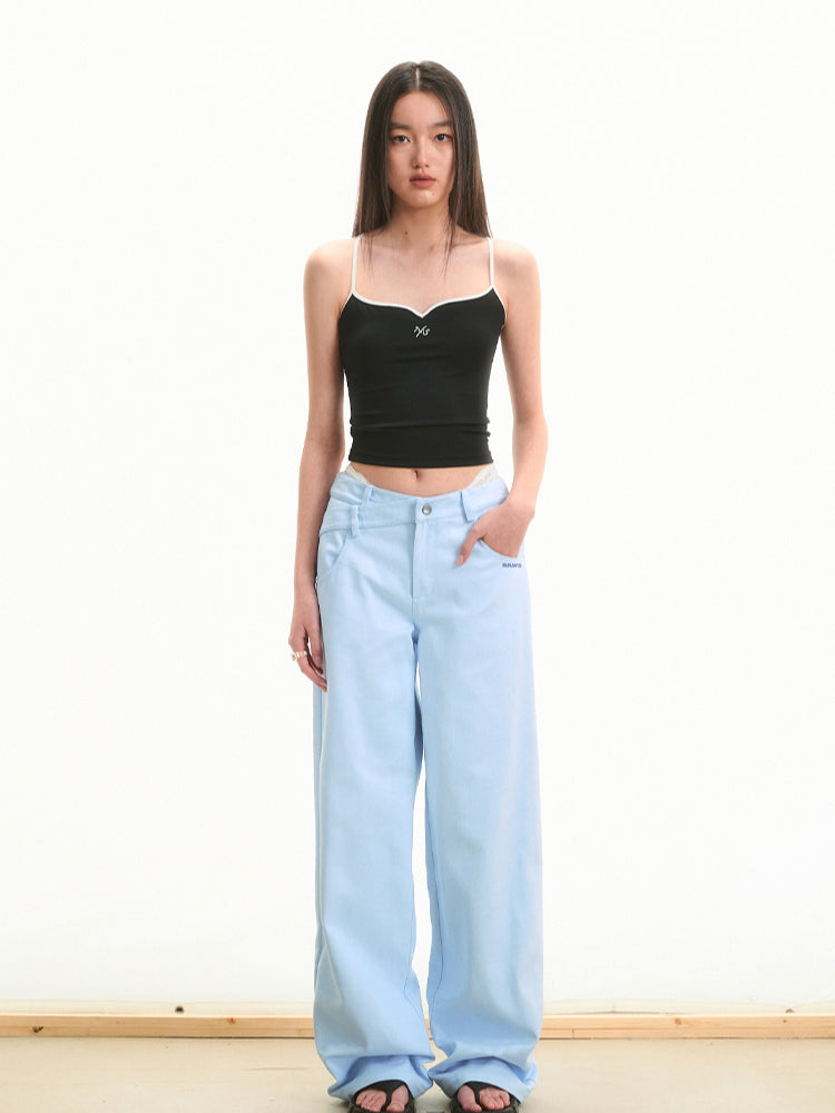 Pearl Rhinestone Slimming Casual Pants