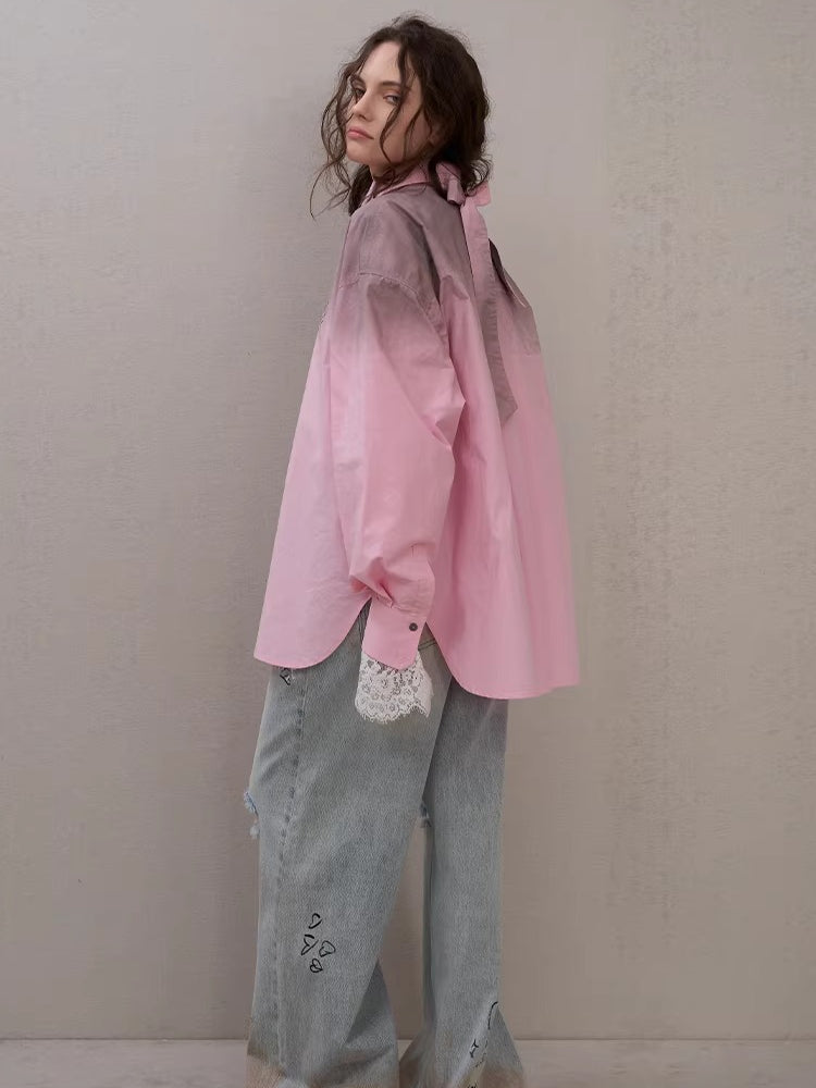 Graffiti Spray-Wash Wide-Leg Denim Jeans