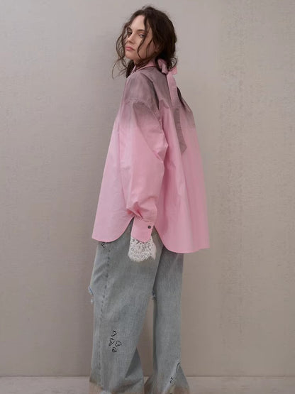 Graffiti Spray-Wash Wide-Leg Denim Jeans