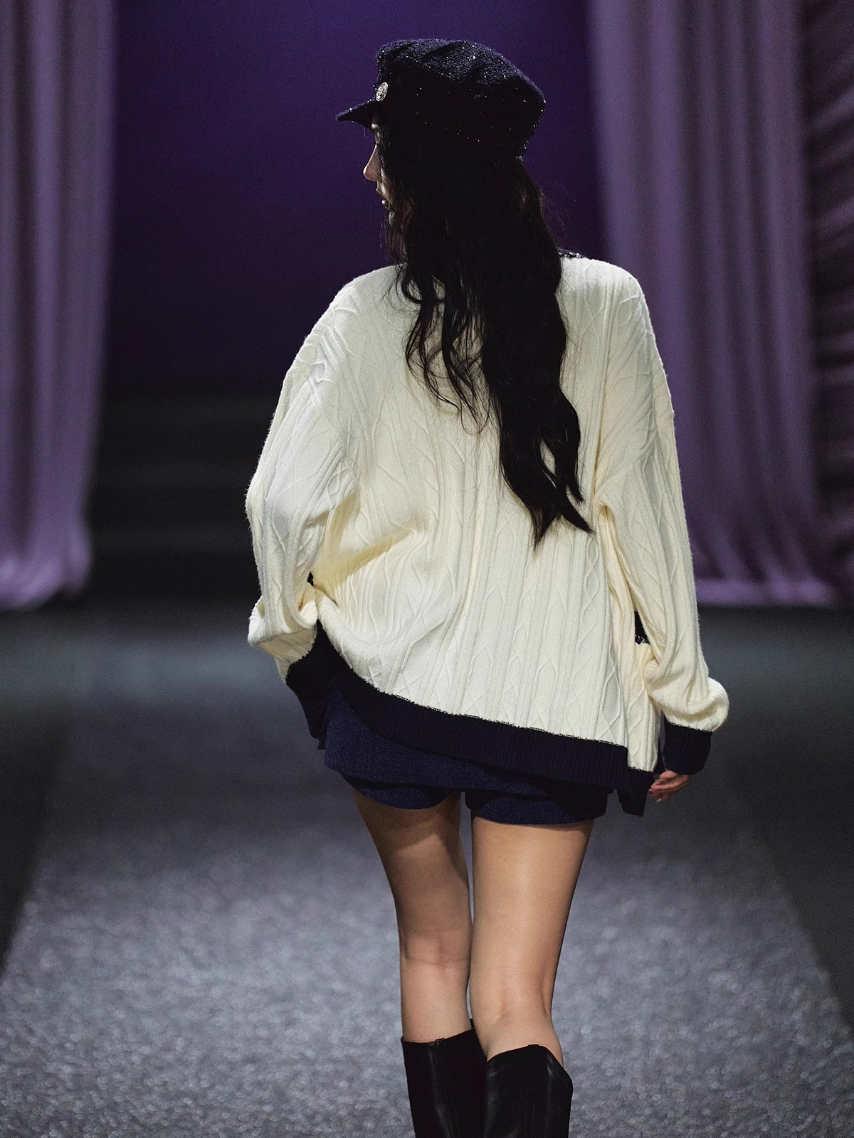 Contrast-Trim Knit Cardigan &amp; Vest Set