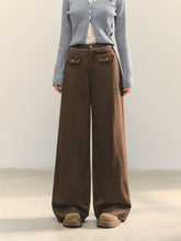 Cross-Stitch Floral Wide-Leg Pants - CHINASQUAD