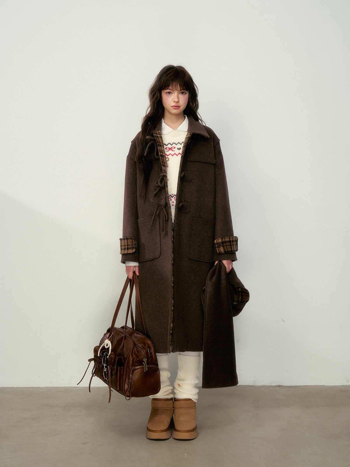 Wool Bow Toggle Coat