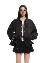 Fine Twill Wrinkle-Resistant Hem Pleated Silhouette Jacket - CHINASQUAD