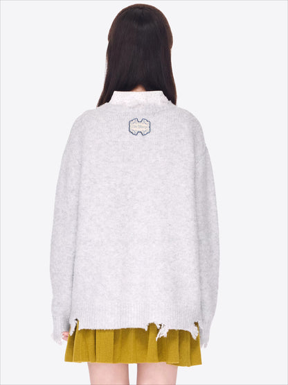 Illustrated Crewneck Knit Sweater