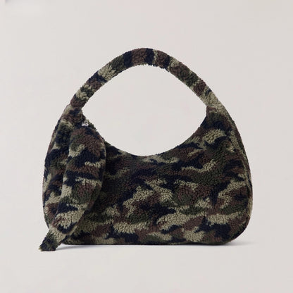 Cross Relic Faux Fur Stone Bag