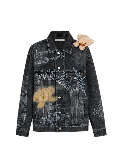 Full Graffiti Denim Jacket