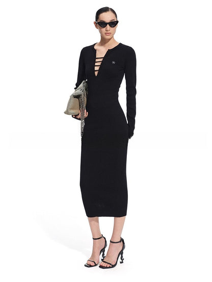Trace Wool Blend Bodycon Dress