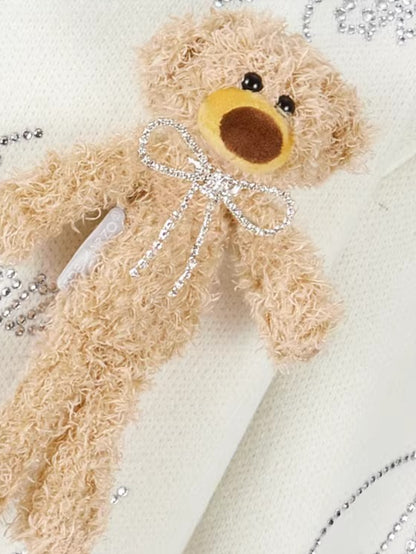 Crystal-Embellished Mock-Neck Knit Sweater