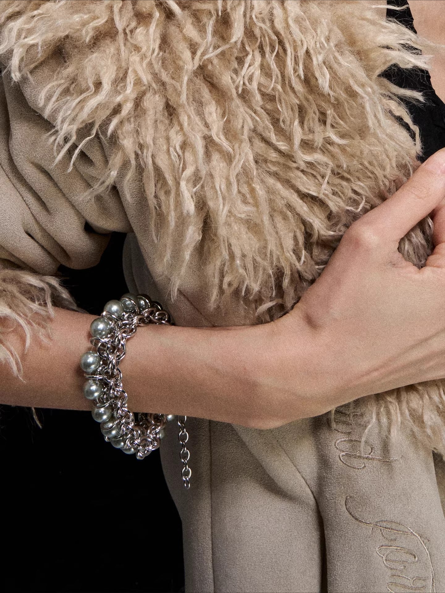 Wrapped Beaded Pearl Bracelet