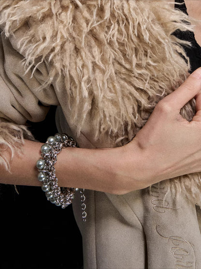 Wrapped Beaded Pearl Bracelet