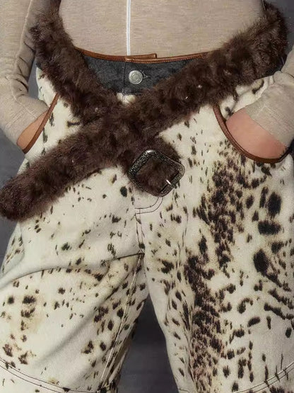 Retro Faux-Fur Waist Belt