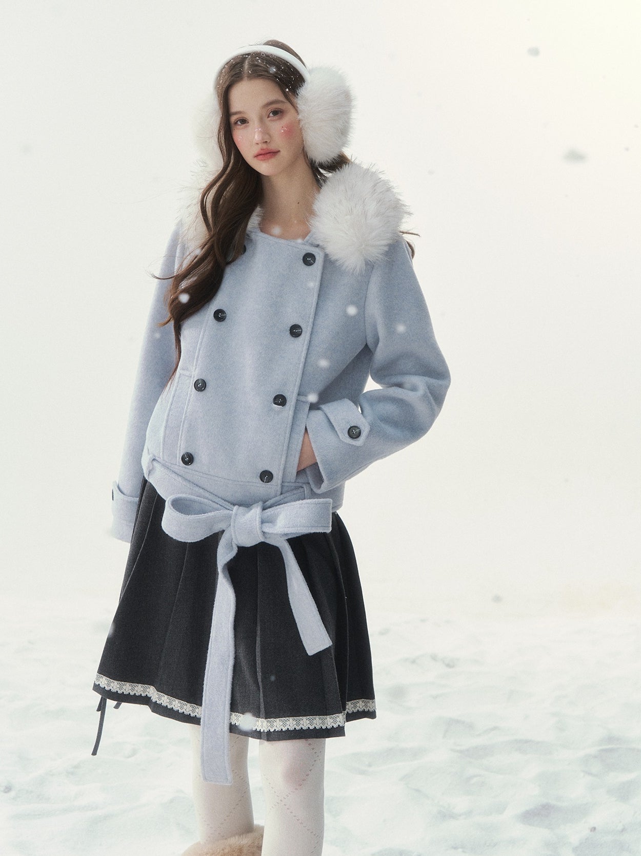 Vintage Double-Breasted Wool-Blend Jacket