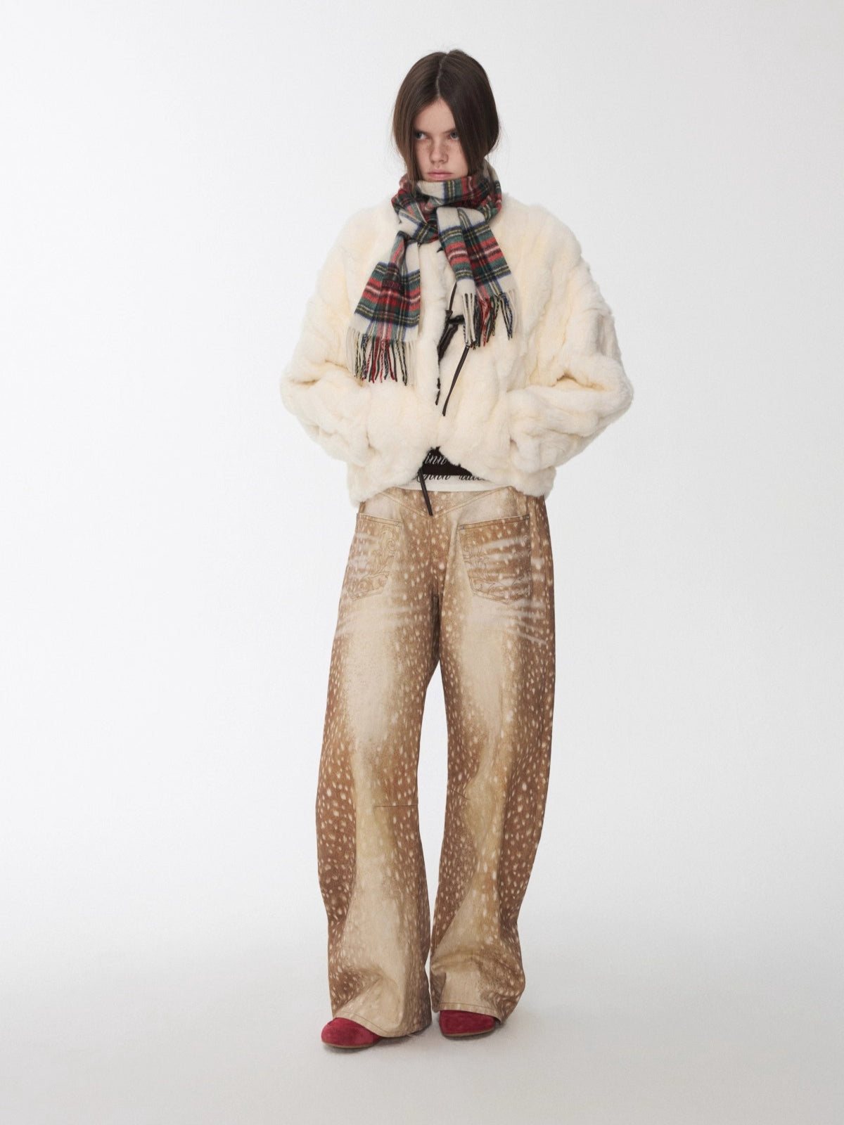 Fur Panel Horn-Buckle Jacket