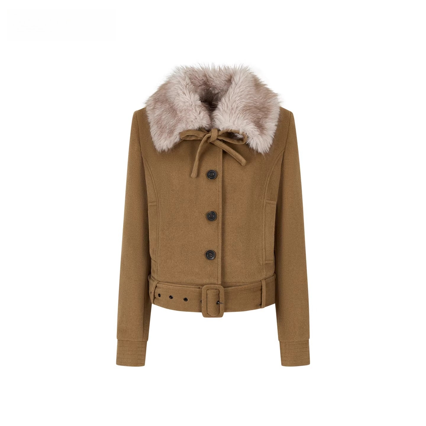 Plush-Collar Quilted Cotton Jacket