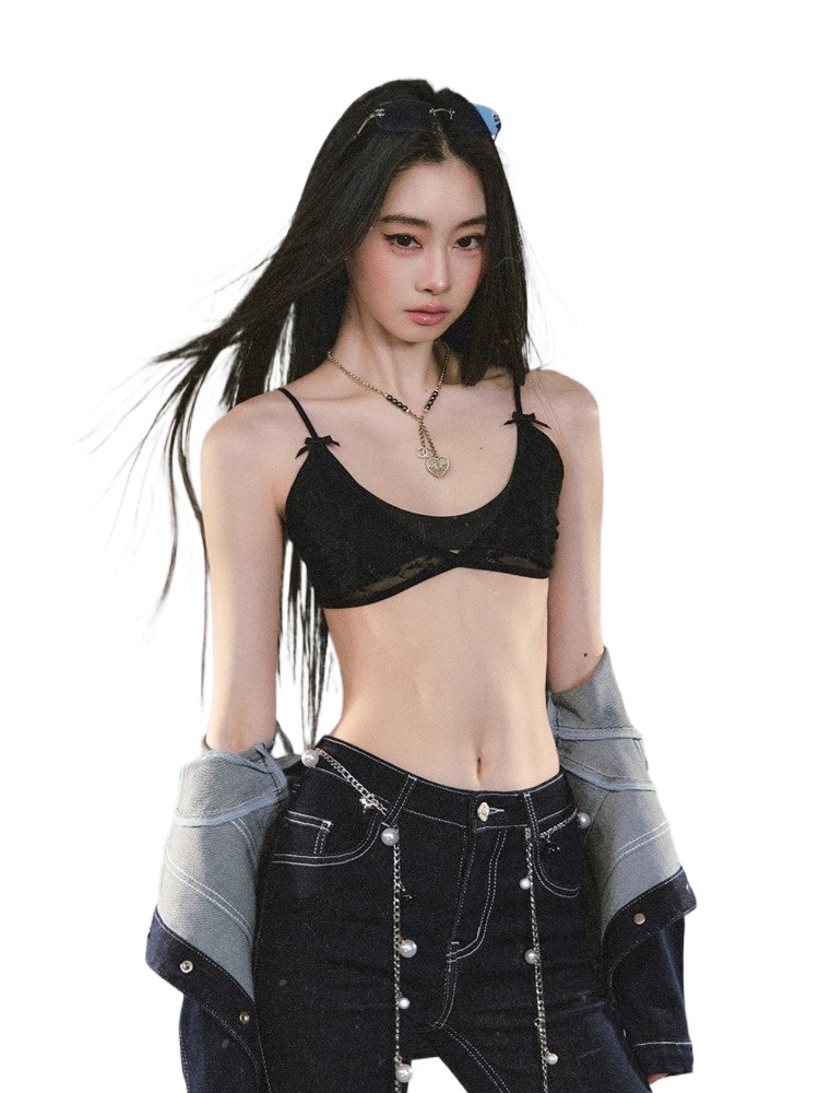 Double-Layer Structure Lace-Spliced Bra - CHINASQUAD