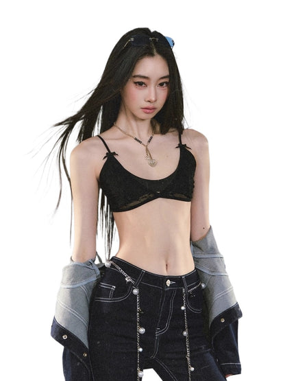 Double-Layer Structure Lace-Spliced Bra - CHINASQUAD
