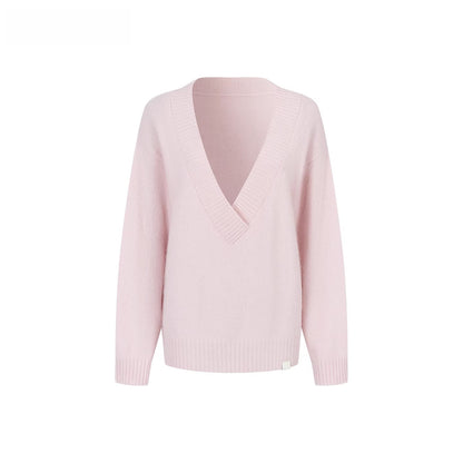 Wool Deep V-Neck Oversized Sweater