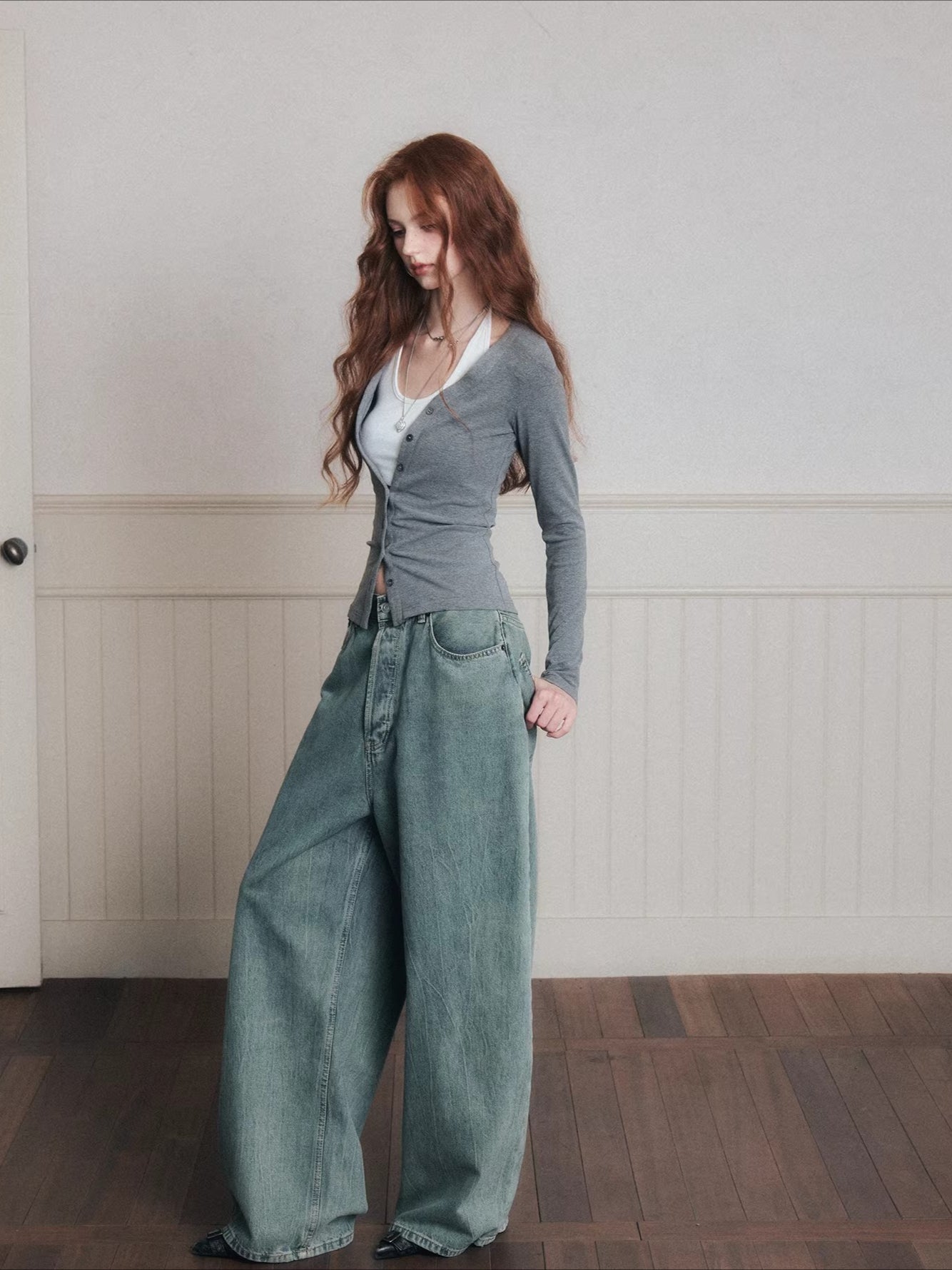 Layered Halter Camisole &amp; Knit Cardigan Set