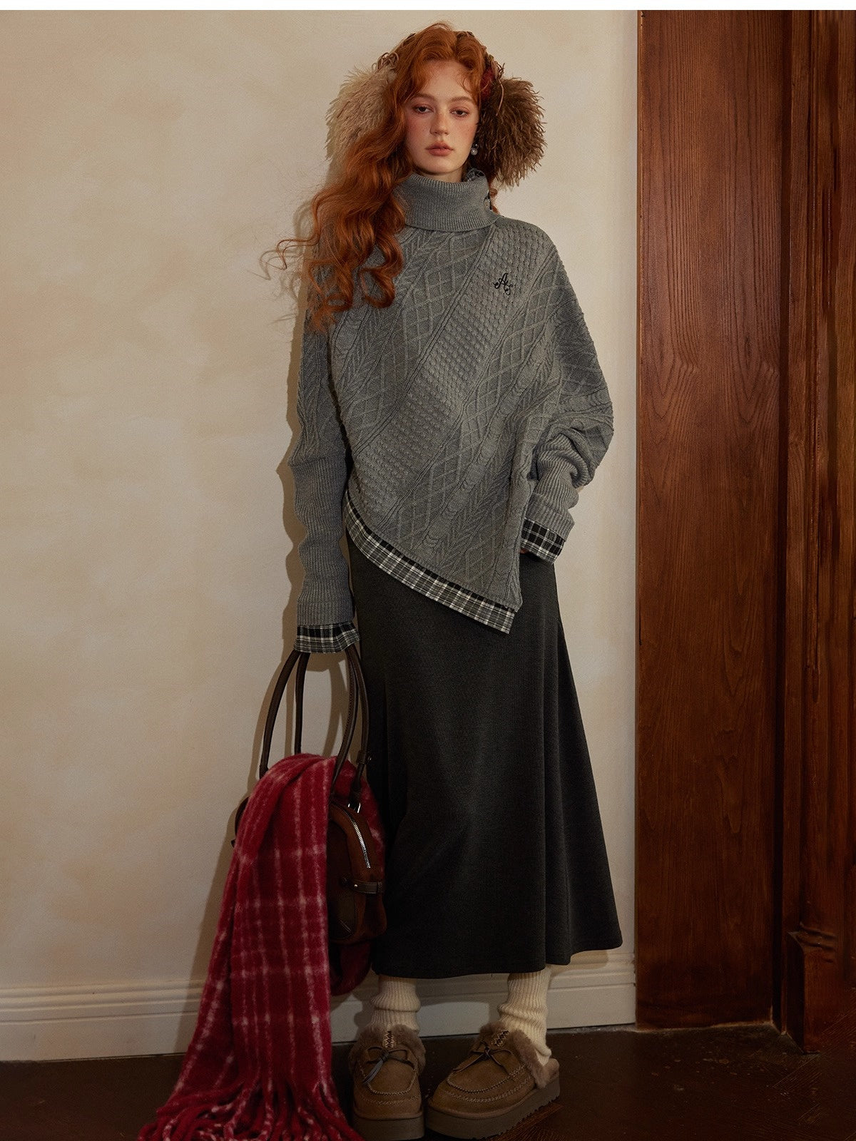 Fishtail Knit Midi Skirt