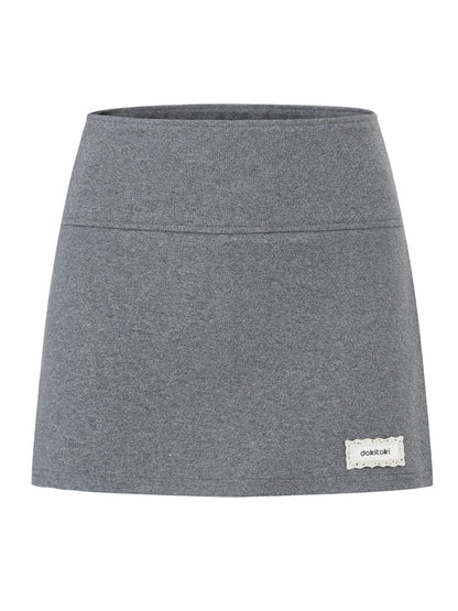 Silver High-Waist Bodycon Midi Skirt