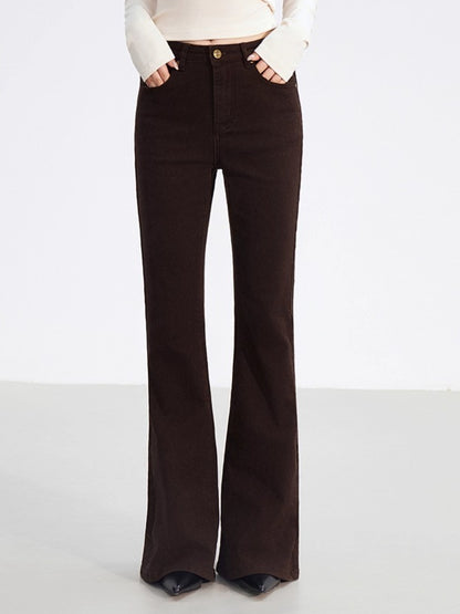 Embroidered Flared Denim Pants