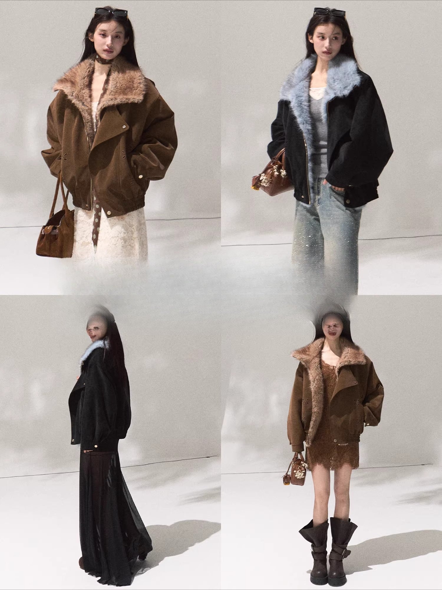 Fur-Collar Padded Short Jacket