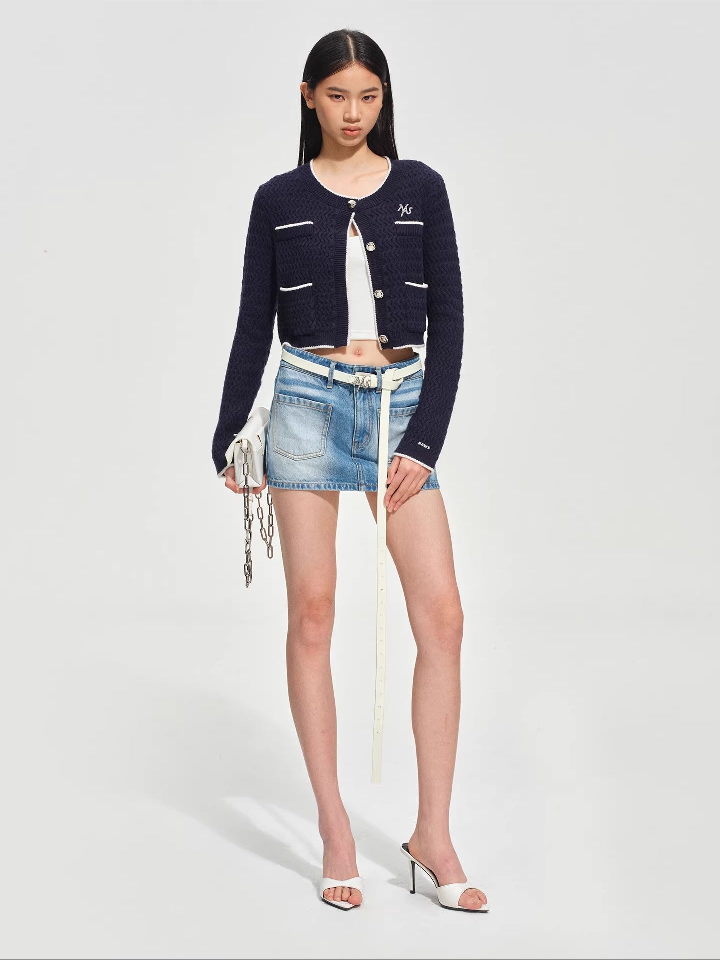 Wanderer Knight Cropped Cable-Knit Cardigan