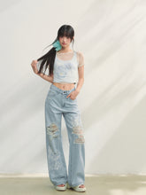 Blue Printed 2-in-1 T-shirt - CHINASQUAD