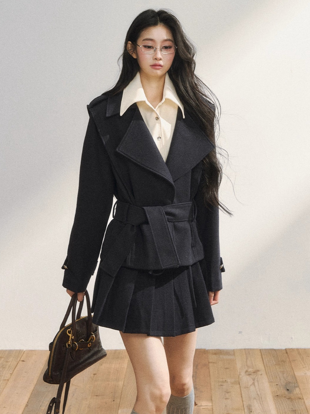 Vintage-Inspired Quilted Blazer &amp; Skirt Set
