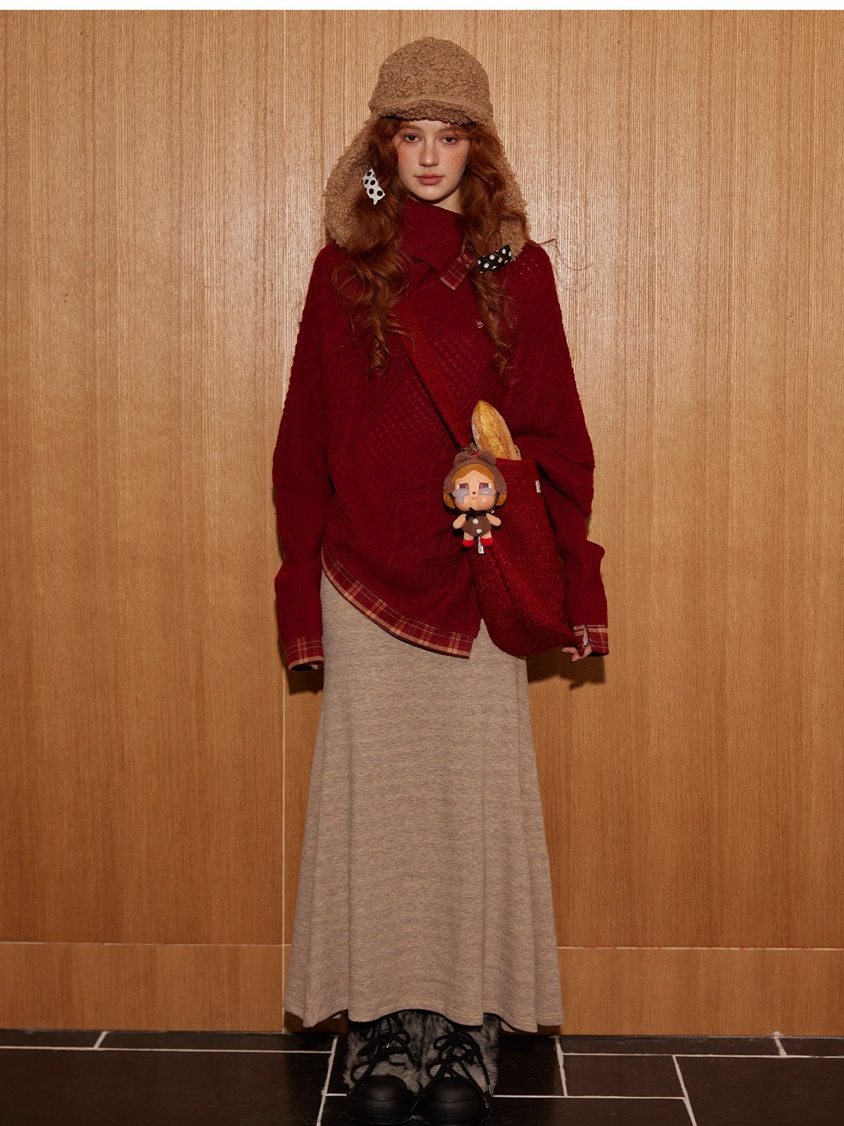 Fishtail Knit Midi Skirt