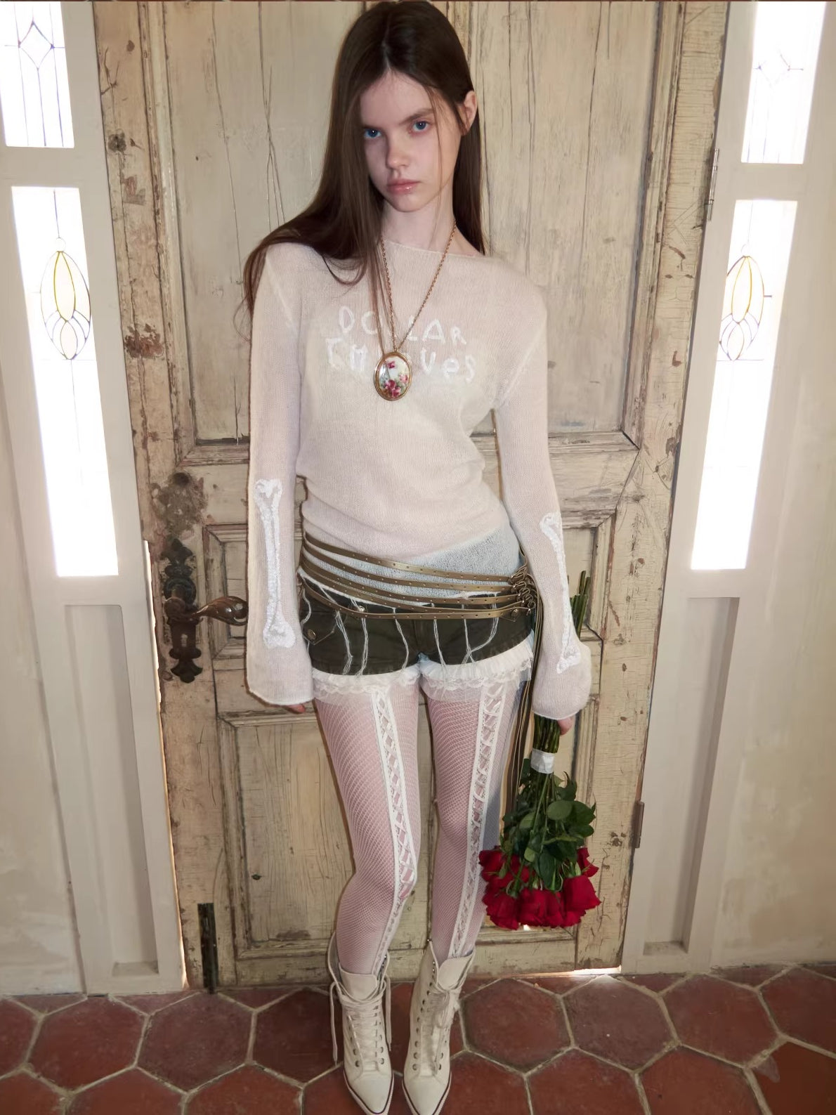 Distressed Utility Denim Canvas Micro Shorts