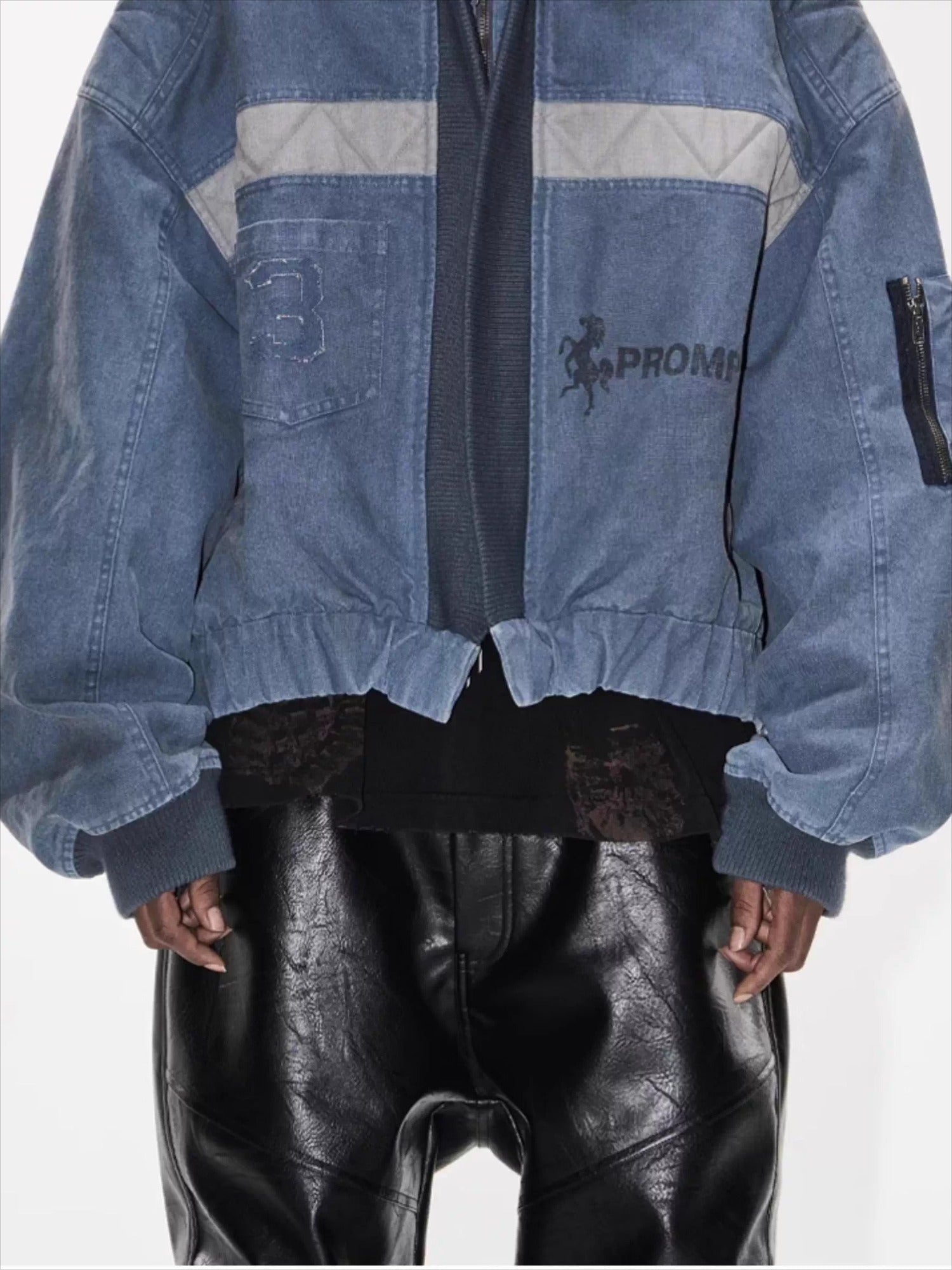 Washed Oversized Utility MA-1 Hooded Jacket