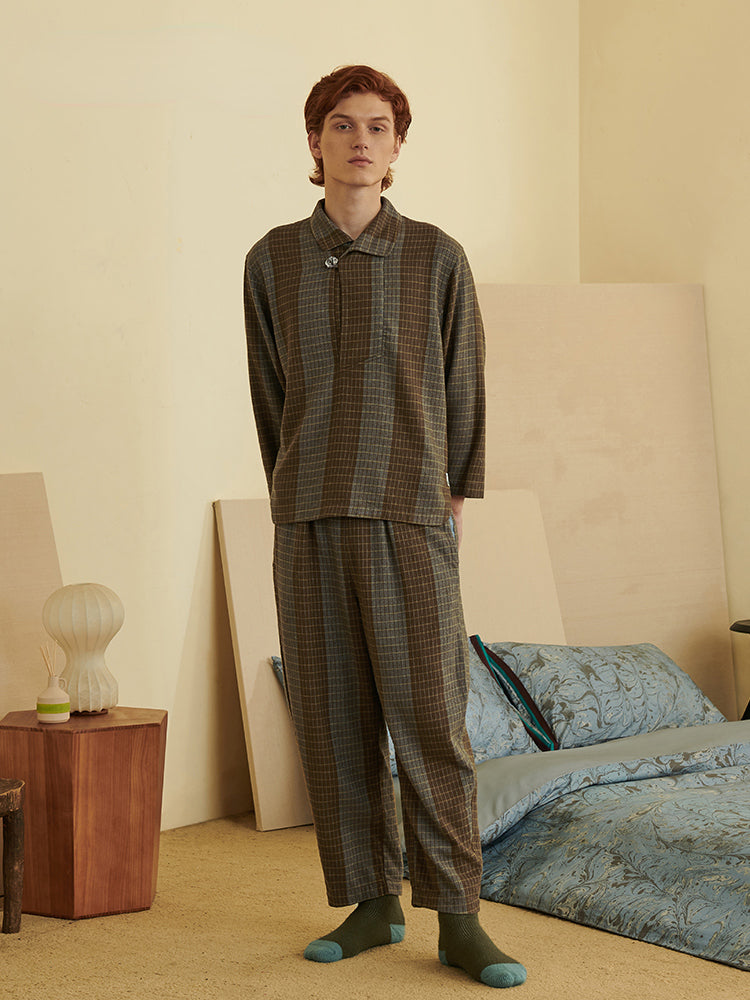 Soft Plaid Comfortable Cotton Pajamas