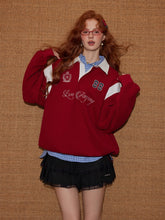 Embroidered Drawstring Rugby Polo Sweatshirt - CHINASQUAD