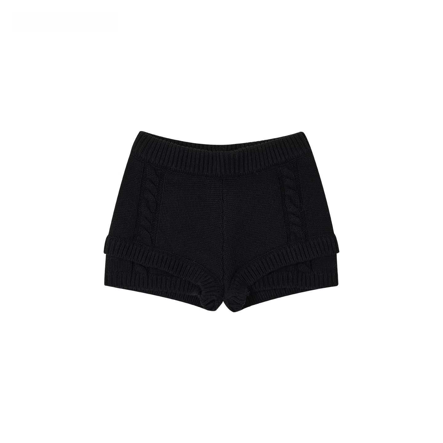 Textured Knit High-Waist Shorts