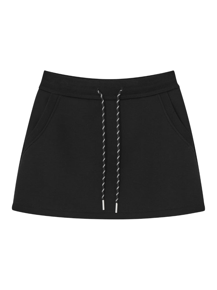 Elastic Waist Drawstring Skirt