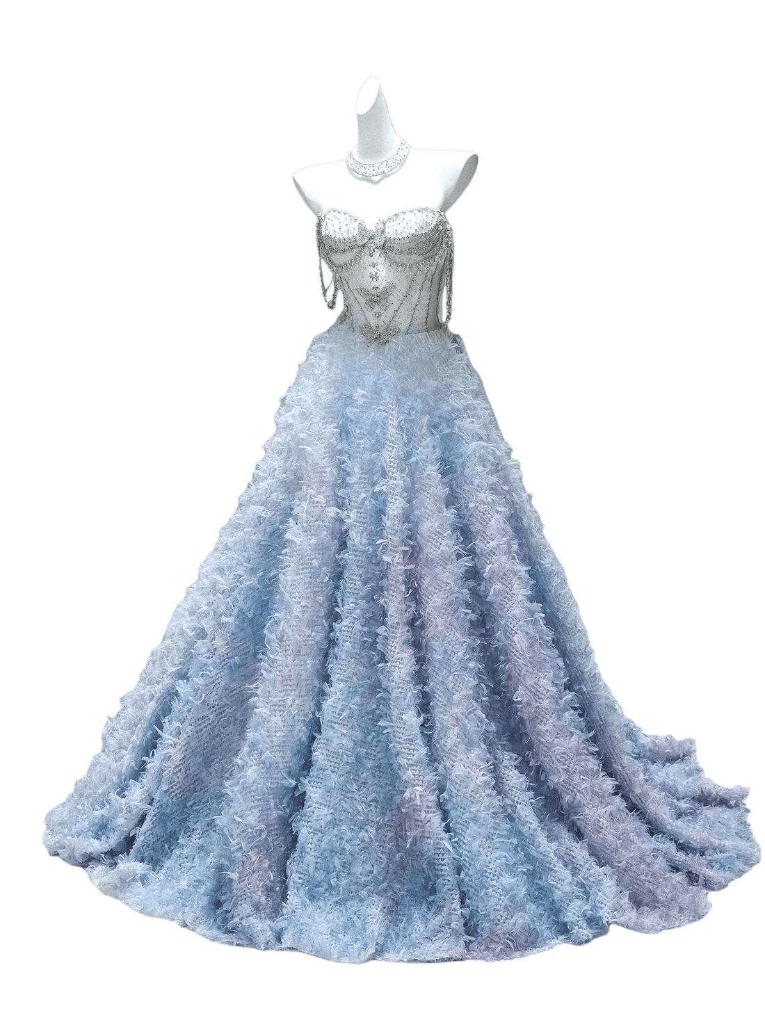 Elegant Light Blue Couture Gown