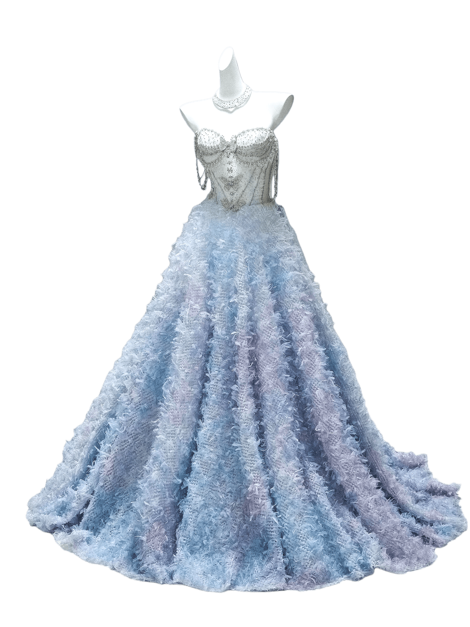 Elegant Light Blue Couture Gown
