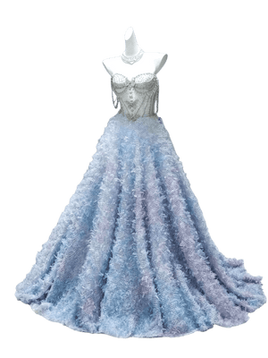 Elegant Light Blue Couture Gown