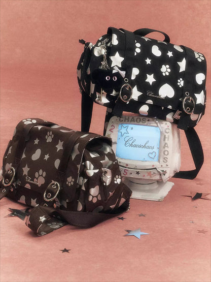 Silver-Stamped Matte Square Backpack