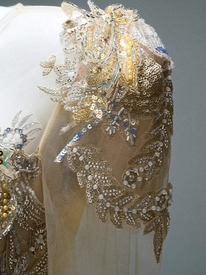 Golden Westwing Embroidered Couture Gown